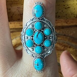 Nevada Turquoise Sterling Silver Ring Size 8
